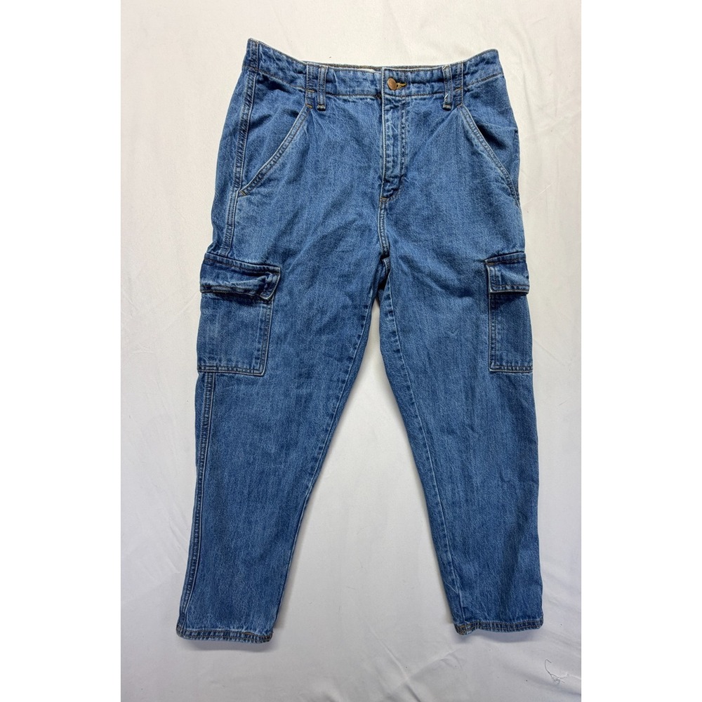 Universal‎ Thread Goods Co Boyfriend Cargo Jeans Womens 8R Blue Denim Cotton